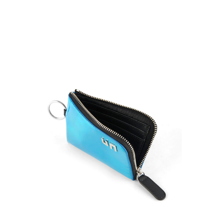 coin wallet light blue iridescent 3 open