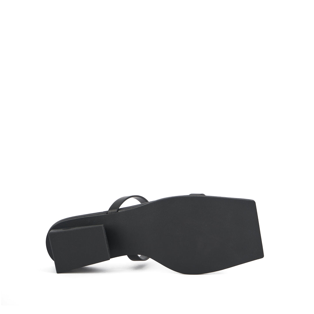 block sandal black bottom view