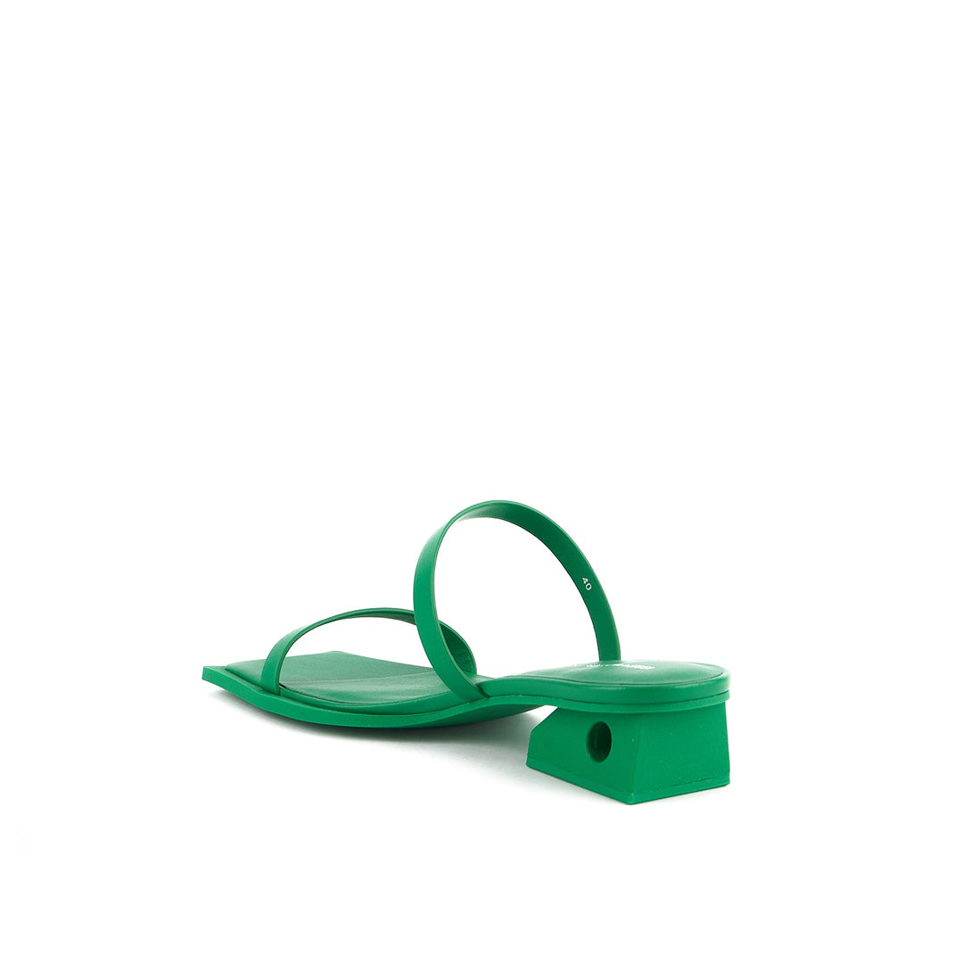 block sandal green angle in view