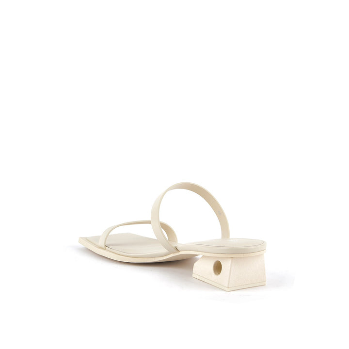 block sandal off white angle in view