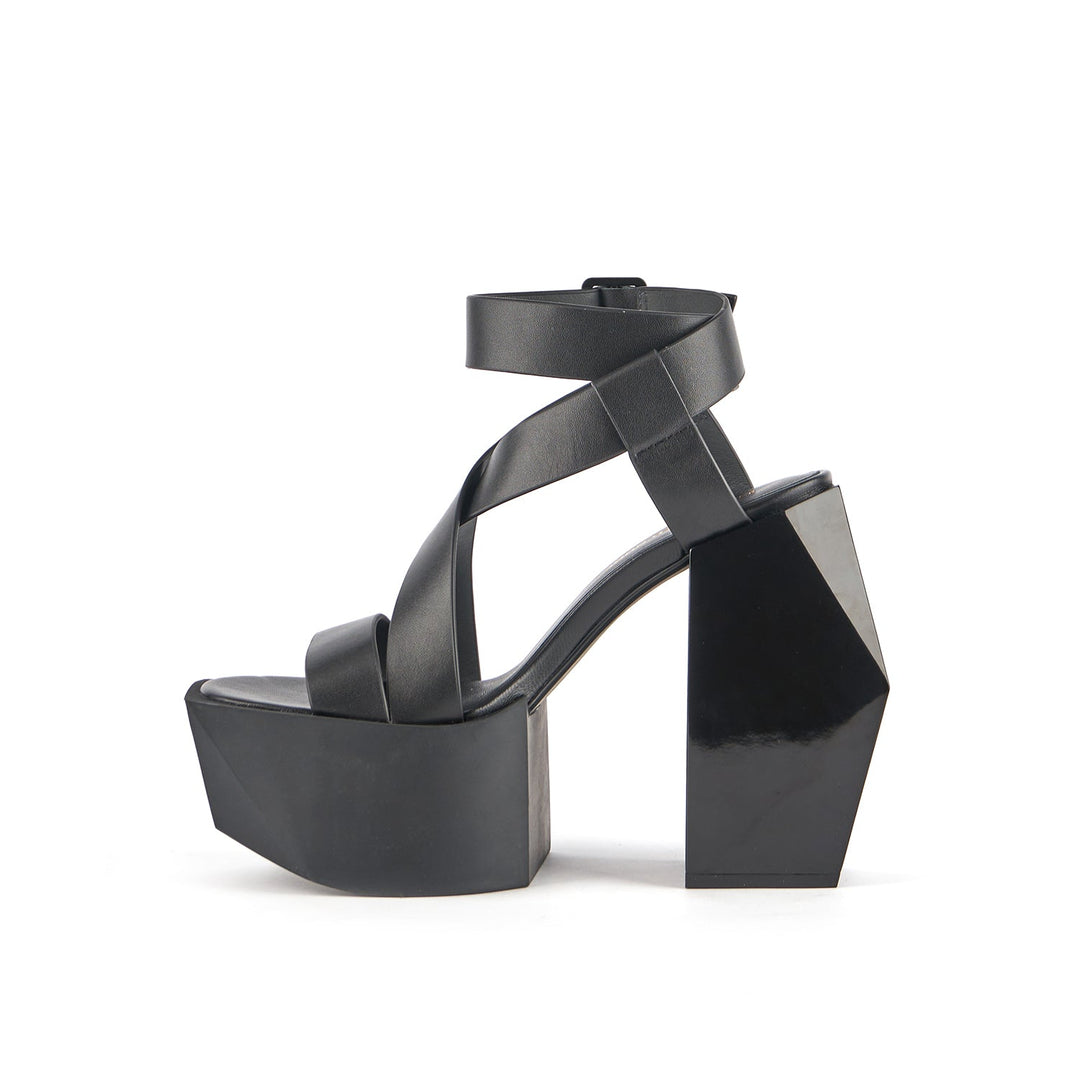 stage sandal black inside view