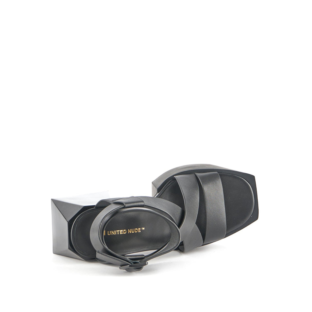 stage sandal black top view