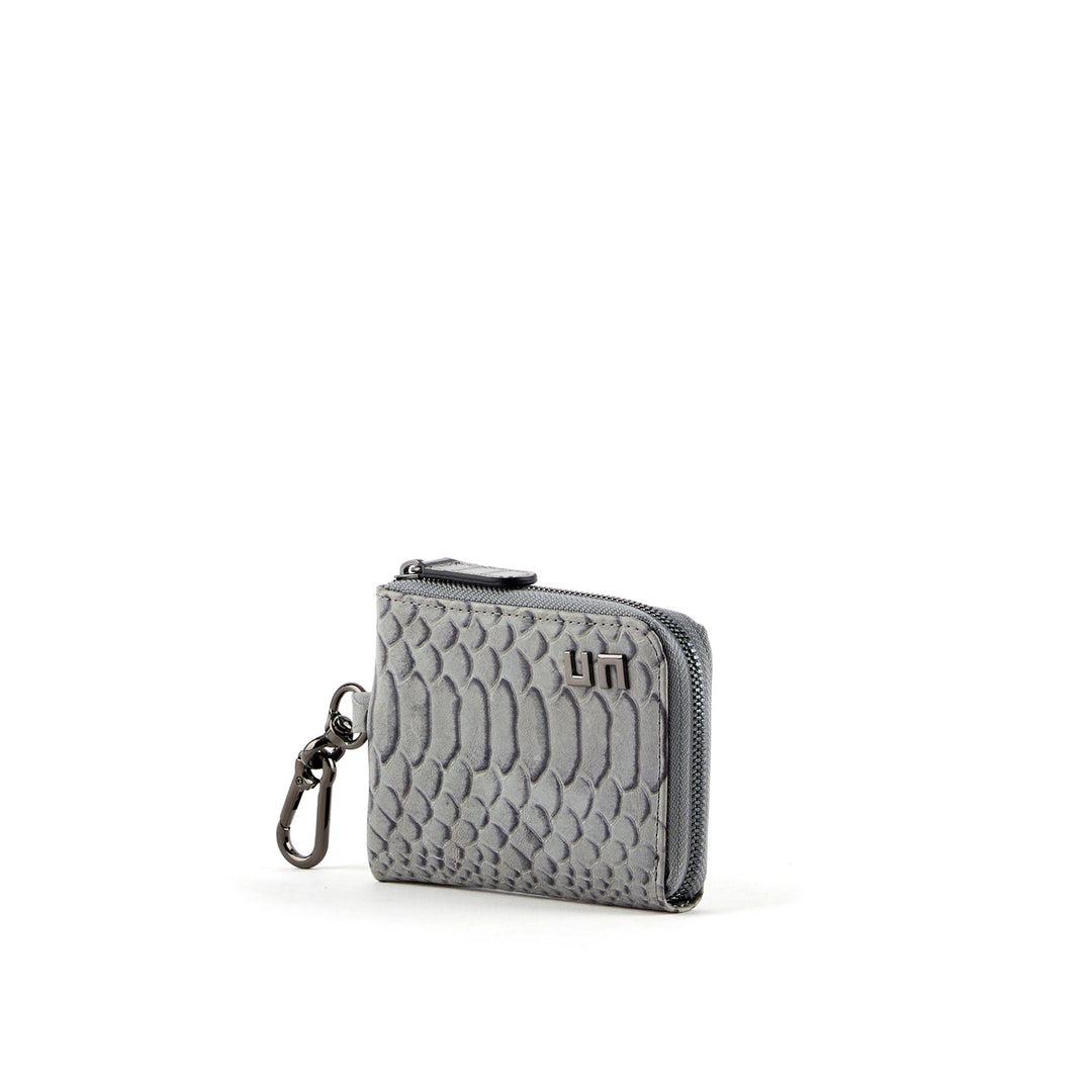 Coin wallet grey angle 1 outside view