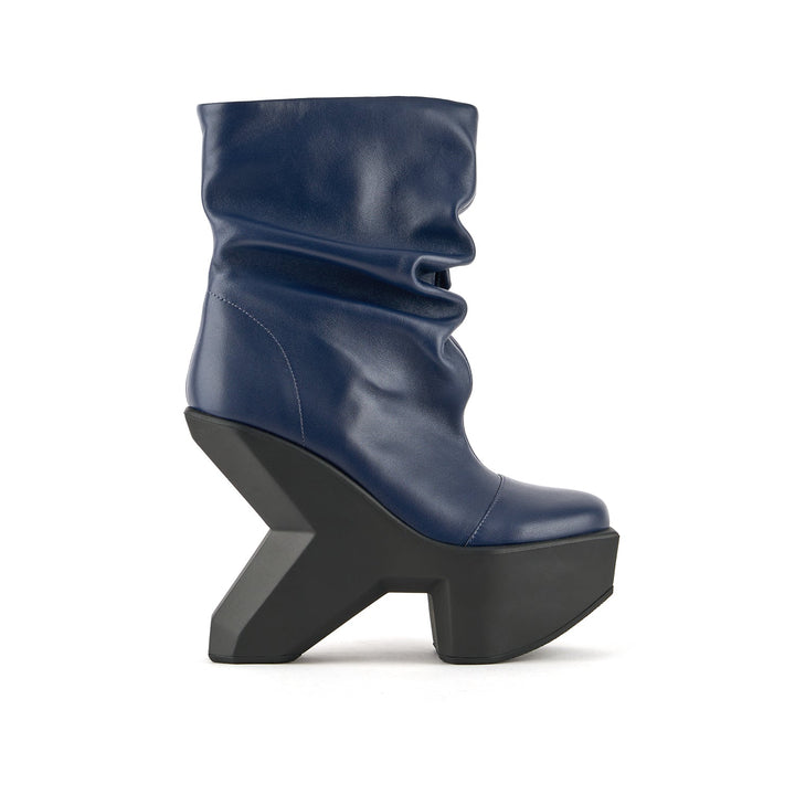boulder slouch boot midnight blue 1 outside view