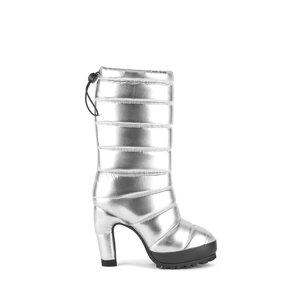 bubble boot hi silver 1 outside view