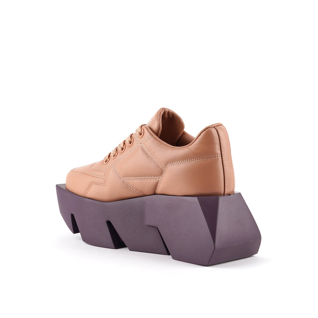 bull puffy sneaker taupe mix 4 angle in