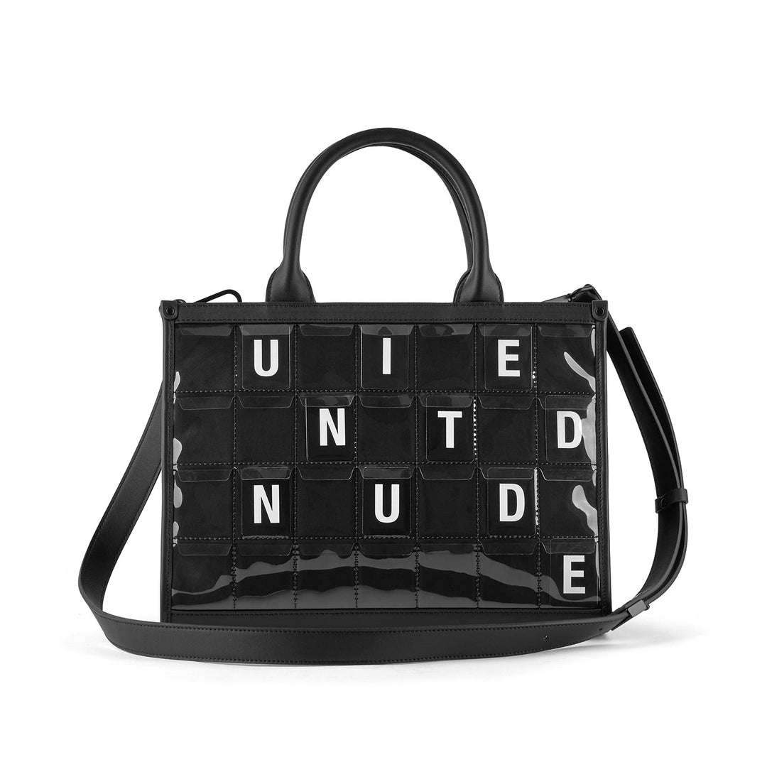 bulletin bag black 1 outside. view