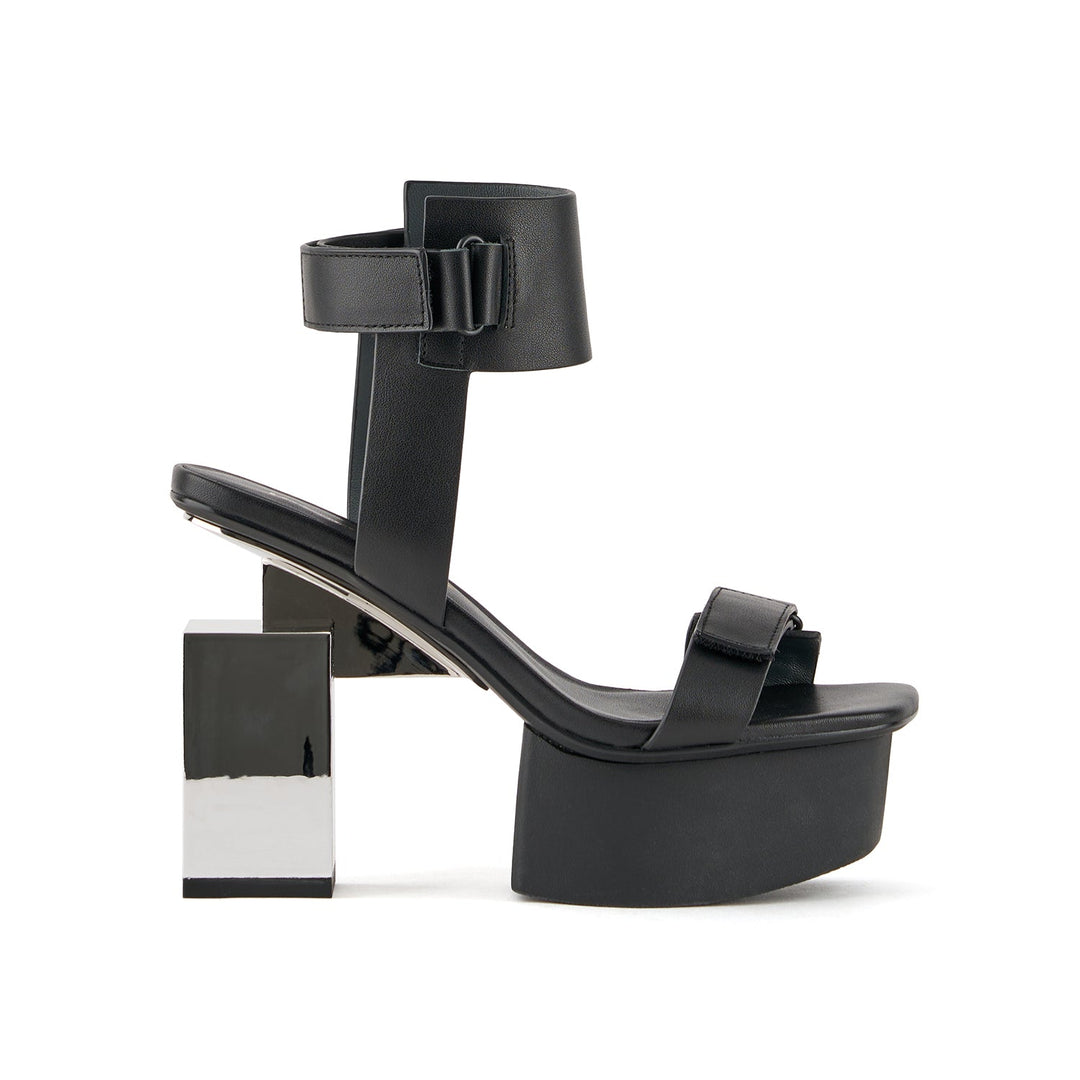 cubist sandal black silver 1 outside view