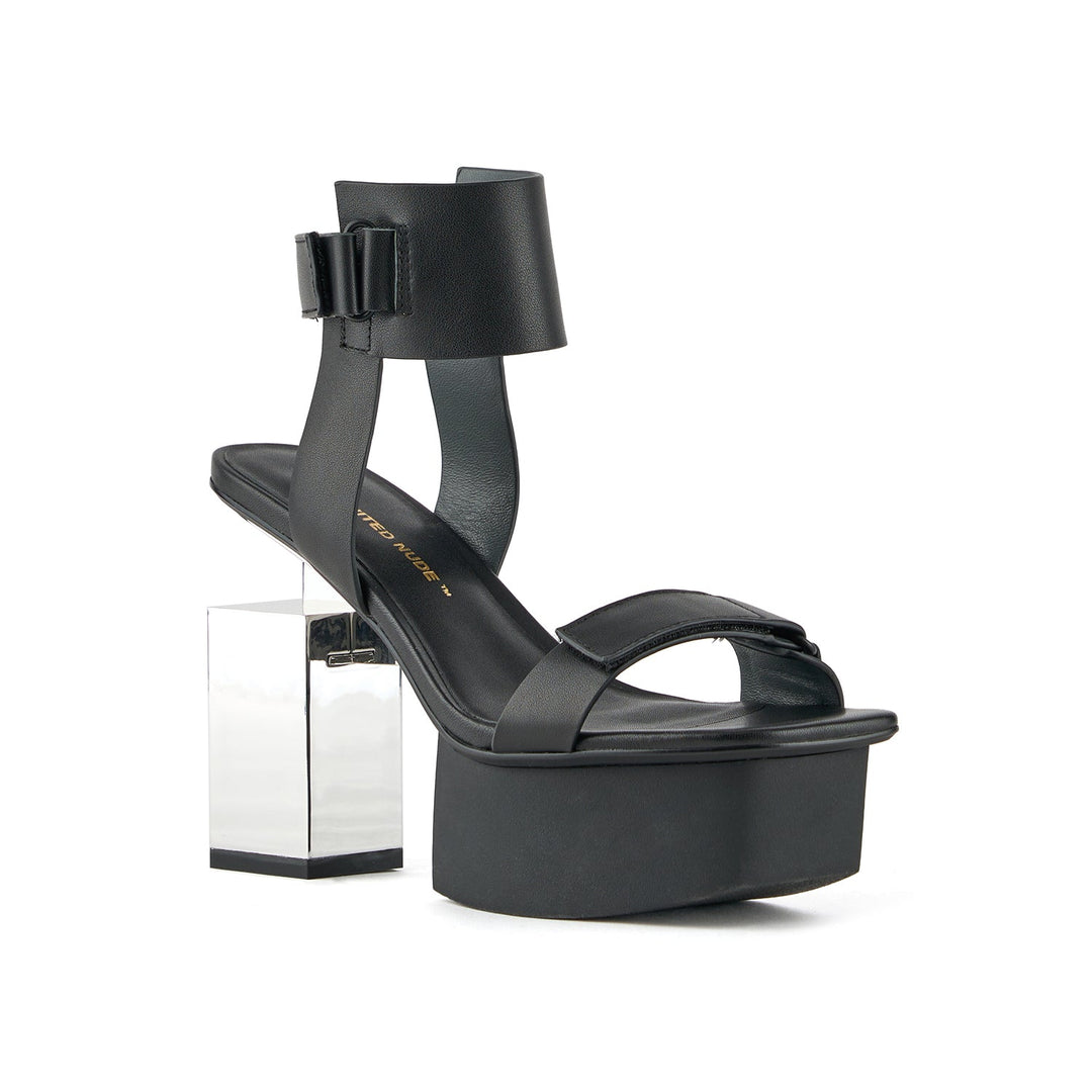 cubist sandal black silver 2 angle out view