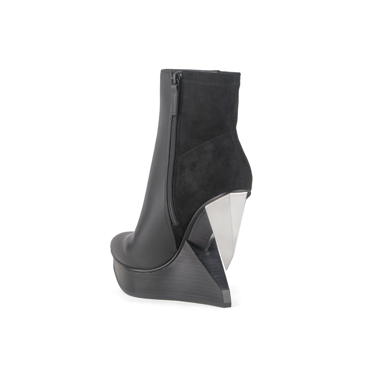 edge bootie black silver 4 angle in view