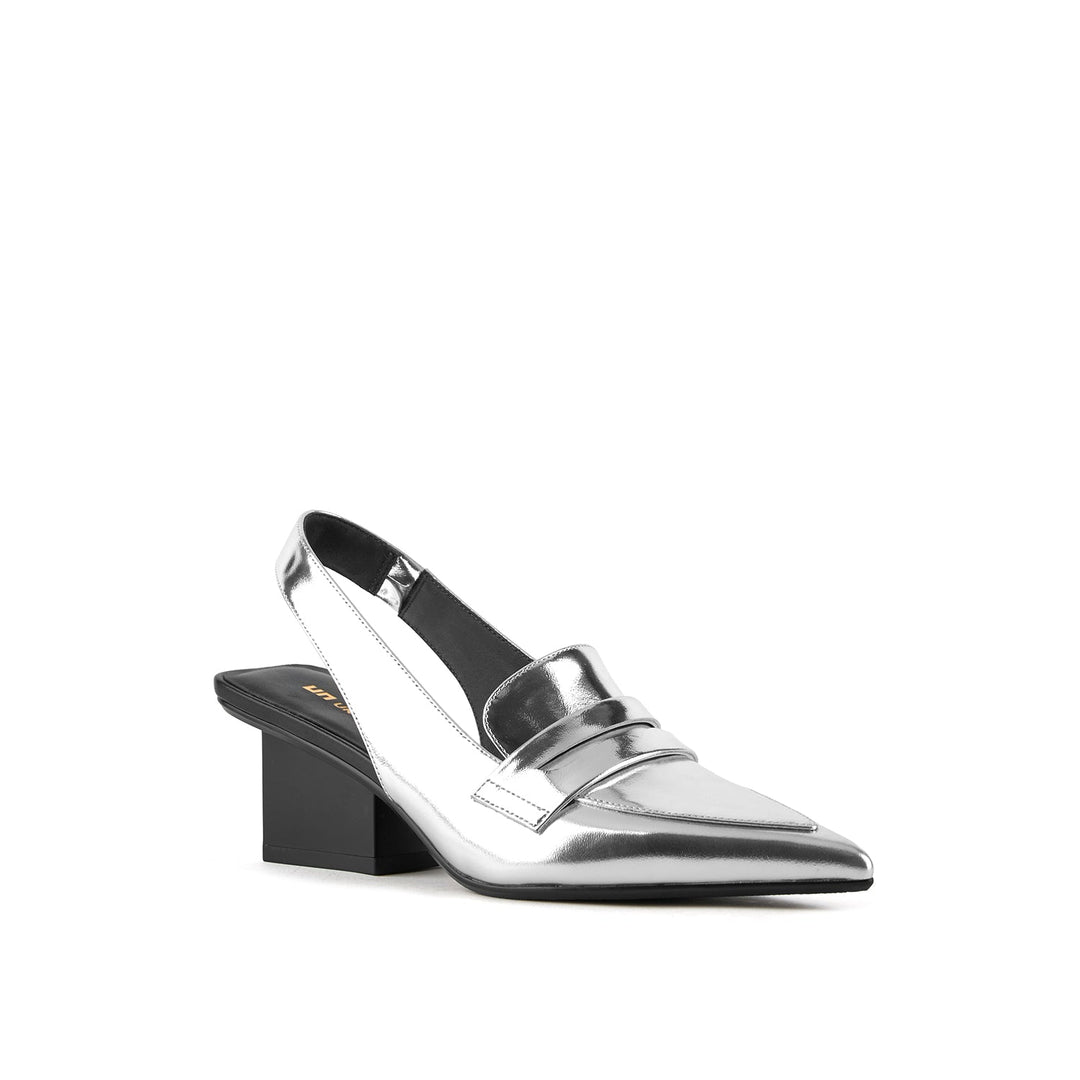 raila loafer mid silver 2 angle out