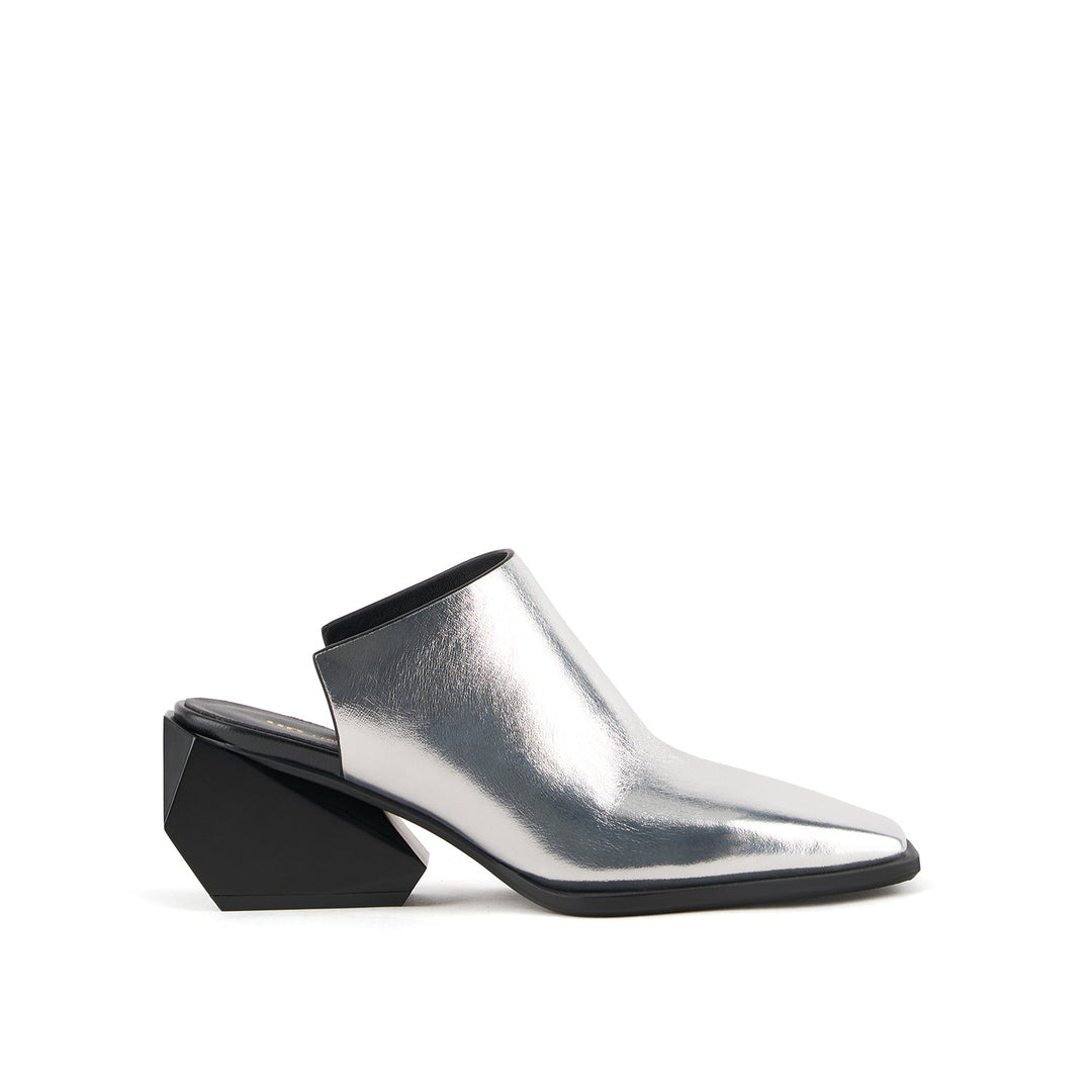 ricky mule mid silver 1 outside view
