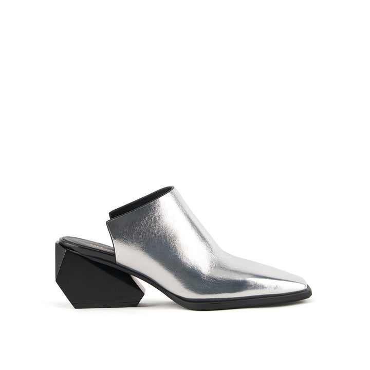 ricky mule mid silver 1 outside view