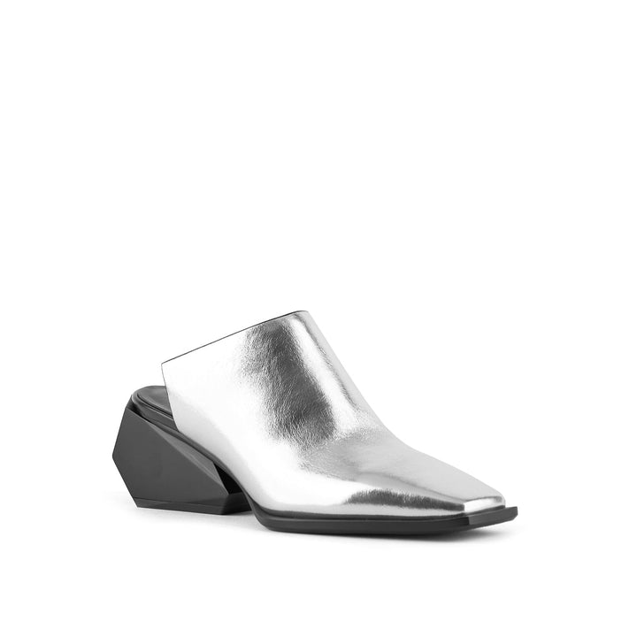 ricky mule mid silver 2 angle out view