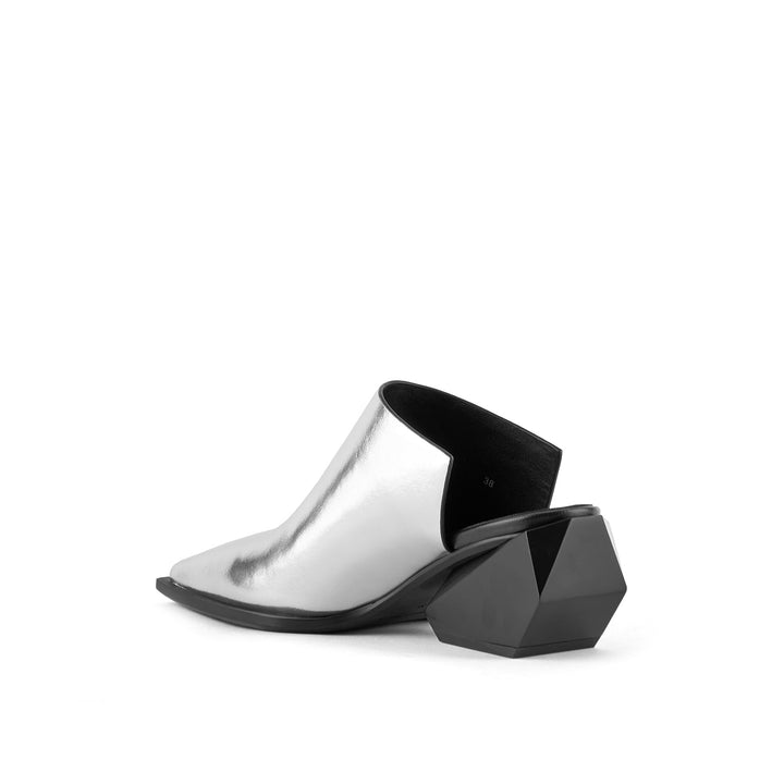 ricky mule mid silver 4 angle in view