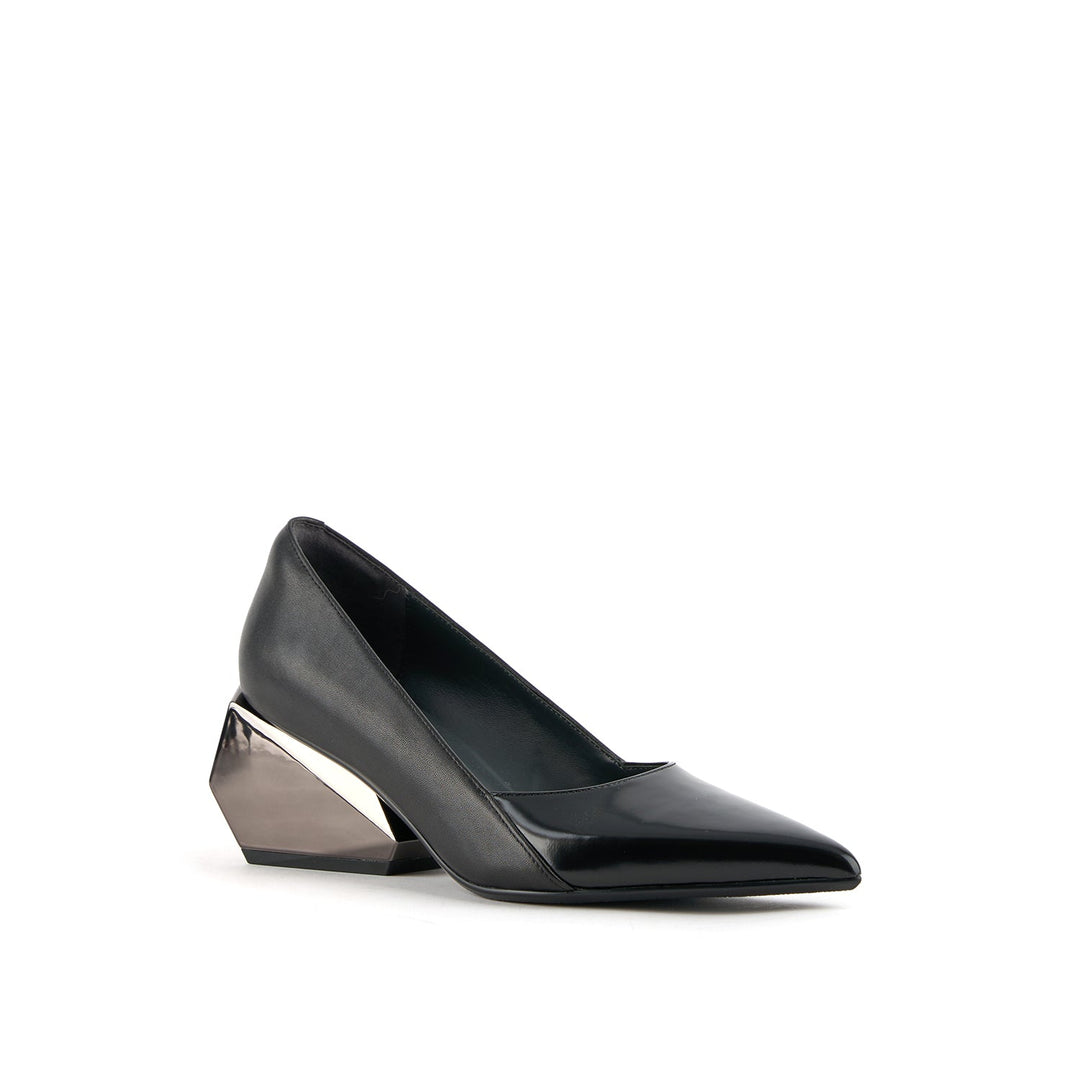ricky pump mid black 2 angle out view