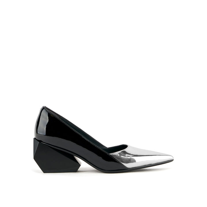 ricky pump mid silver black 1 outside view