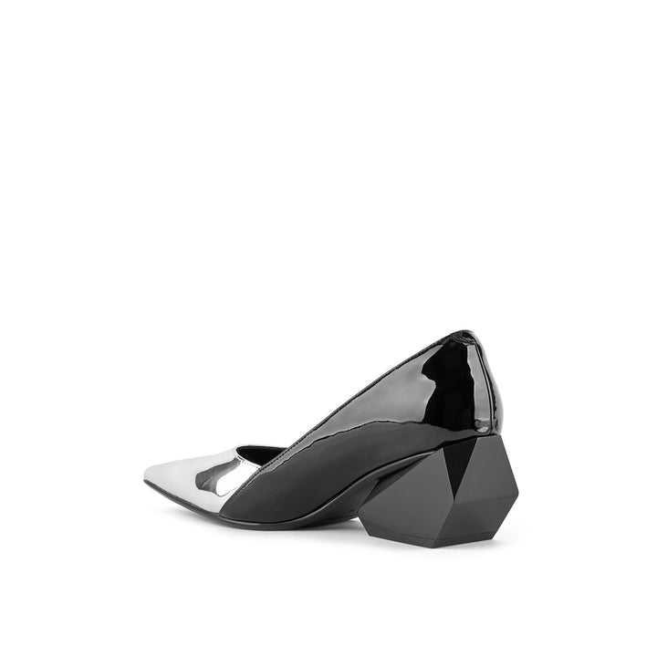 ricky pump mid silver black 4 angle in view