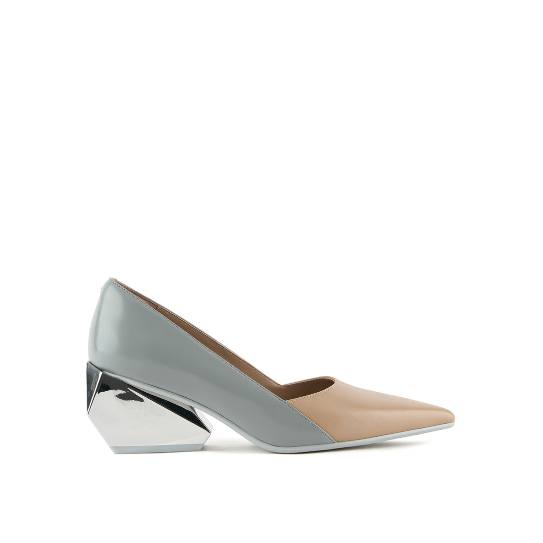 ricky pump mid taupe mix 1 outside view