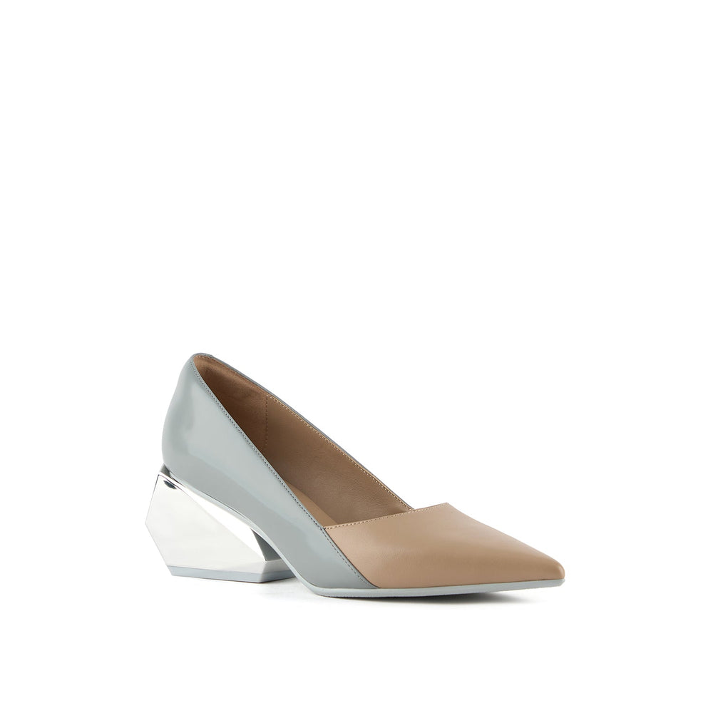 ricky pump mid taupe mix 2 angle out view