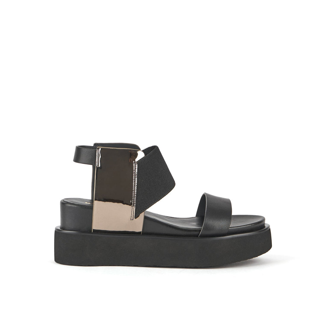 rico sandal black gunmetal 1 outside view