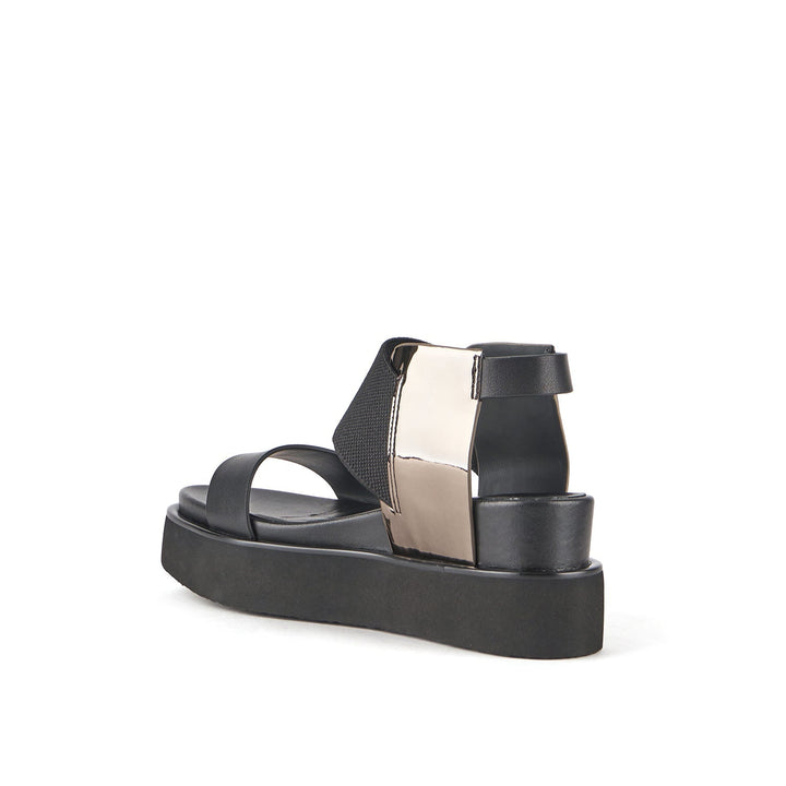 rico sandal black gunmetal 4 angle in view