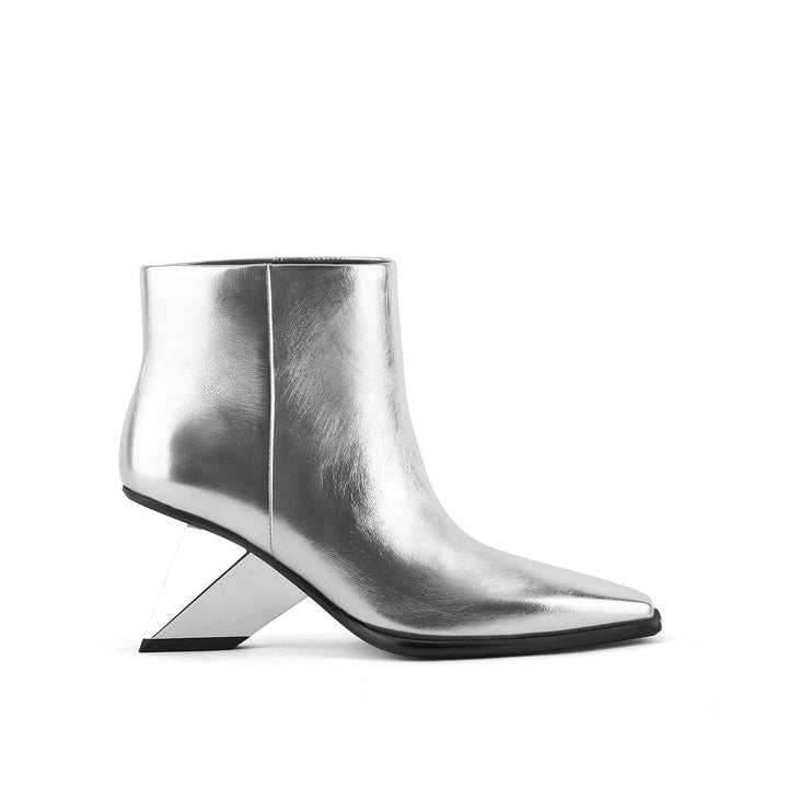 rockit pull on bootie silver 1 outside view