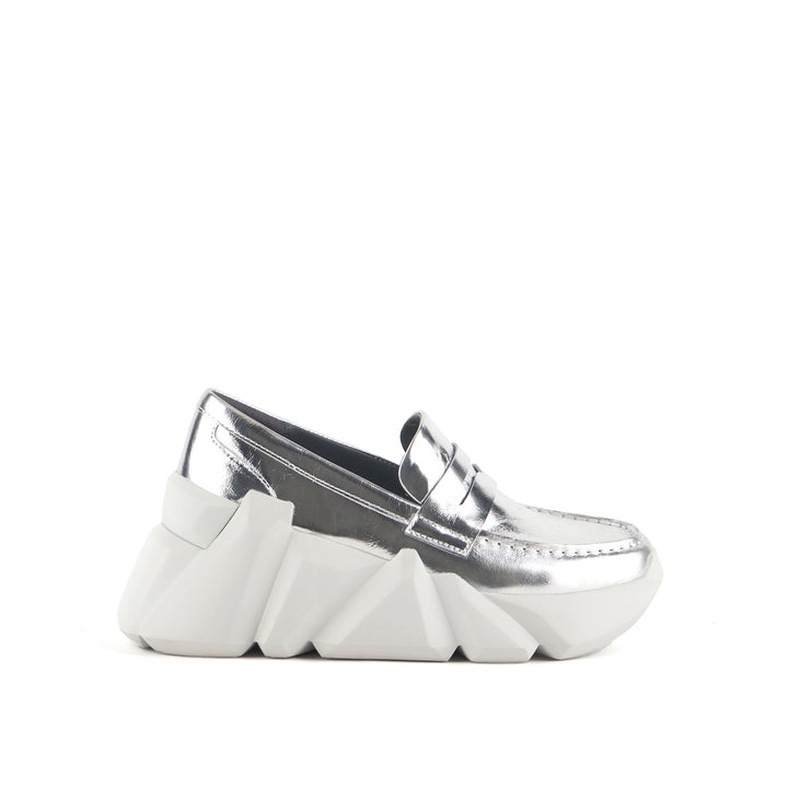 space kick loafer mirror silver 1 outside view