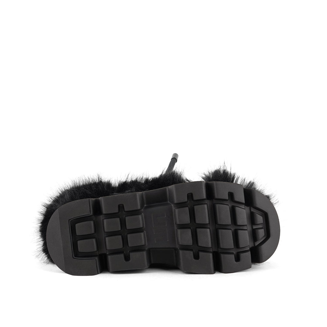 stomper fur boot black 6 bottom