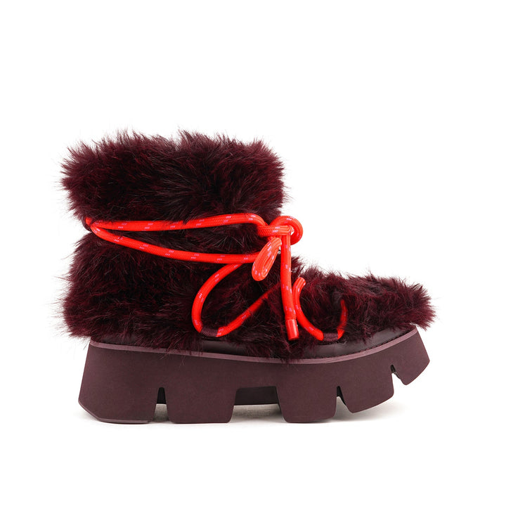 stomper fur boot cherry mix 1 outside