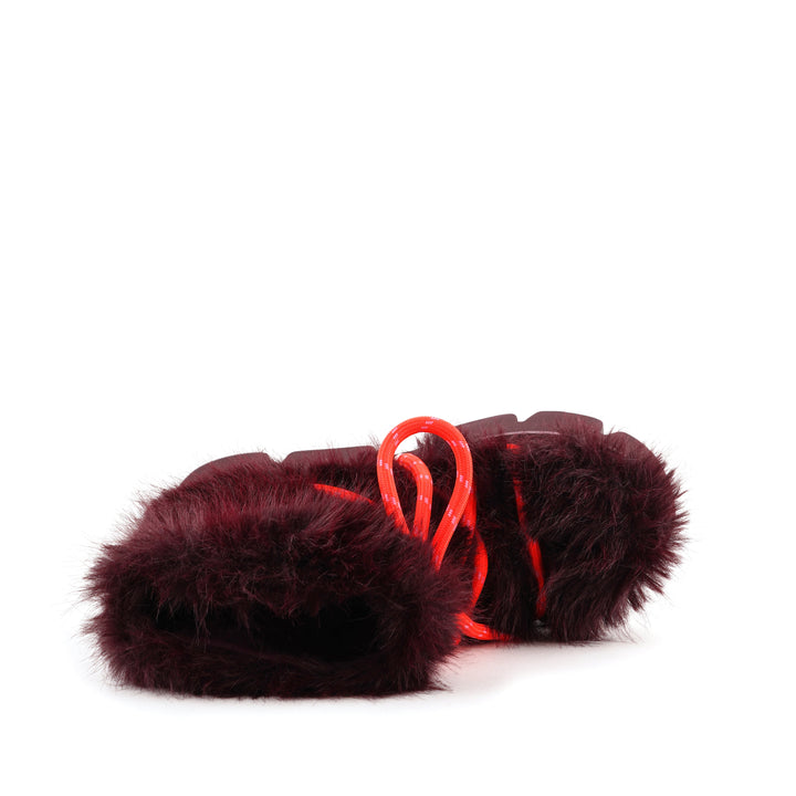 stomper fur boot cherry mix 5 top
