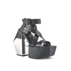 stage sandal black silver angle out view