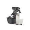 stage sandal black silver angle in view